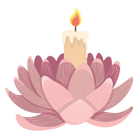 candle in lotus flower iconのイラスト素材
