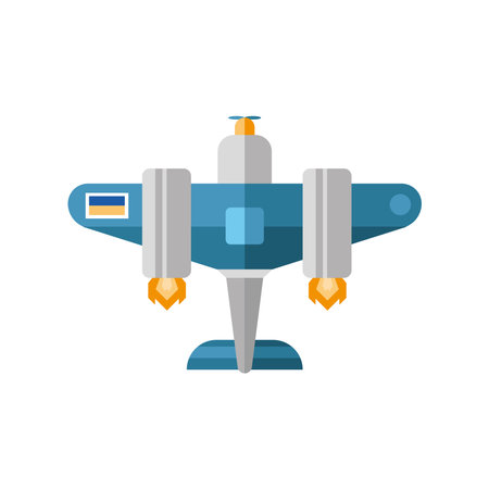 war airplane with Ukraine flag iconのイラスト素材