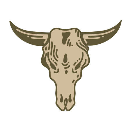cow head vintage style iconのイラスト素材