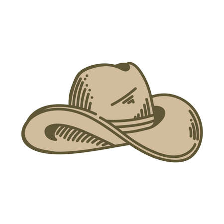 cowboy hat vintage style iconのイラスト素材