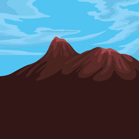arid mountain landscape horizont sceneのイラスト素材