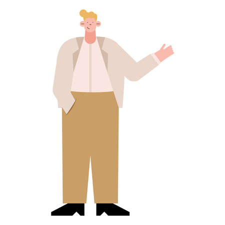 wedding blond man standing characterのイラスト素材