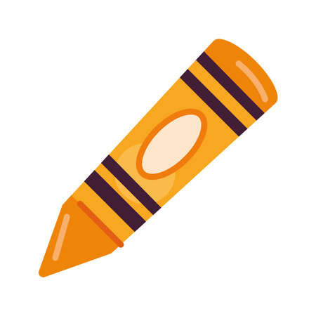 orange crayon school supply iconのイラスト素材