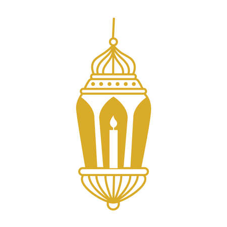 golden lamp with candleのイラスト素材