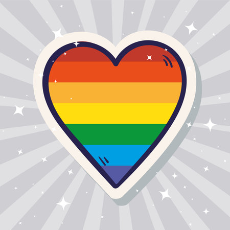 lgtbi flag in heartのイラスト素材