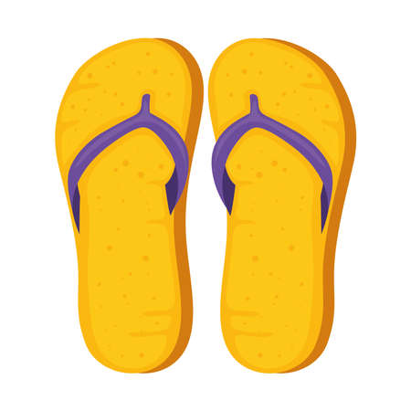 yellow flip flopsのイラスト素材