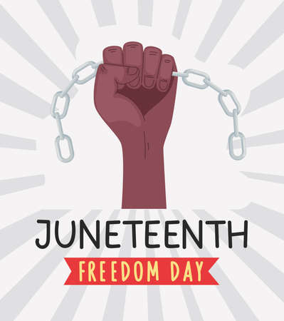 Juneteenth lettering with fistのイラスト素材