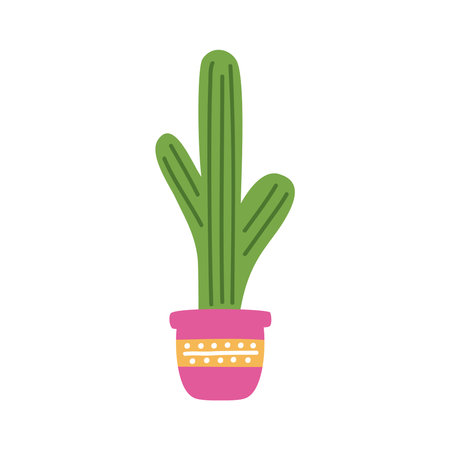 cactus plant in pink potのイラスト素材