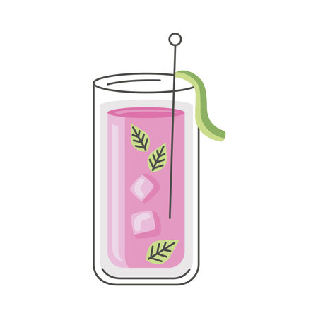 blue drink in glassのイラスト素材