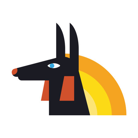 egyptian culture anubis statueのイラスト素材