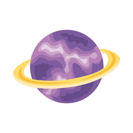 purple saturn planetのイラスト素材