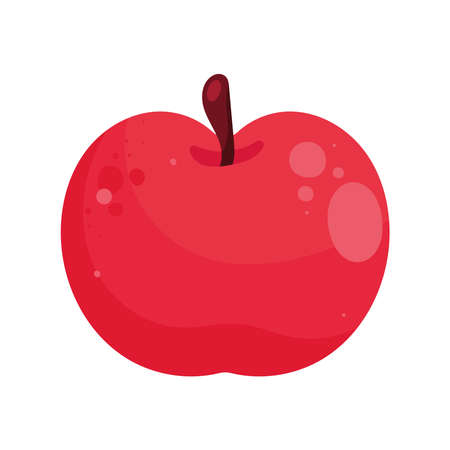red apple fresh fruitのイラスト素材