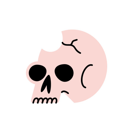 skull head brokenのイラスト素材
