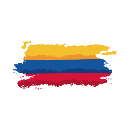 colombian flag paintedのイラスト素材
