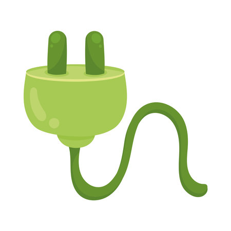 green ecology energy plugのイラスト素材