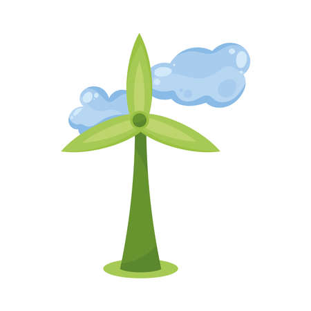 windmill turbine greenのイラスト素材
