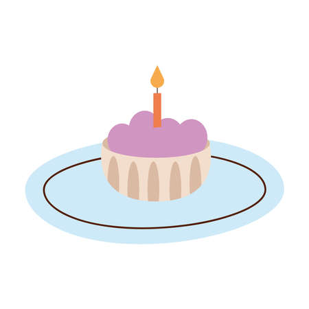 sweet cupcake in dishのイラスト素材