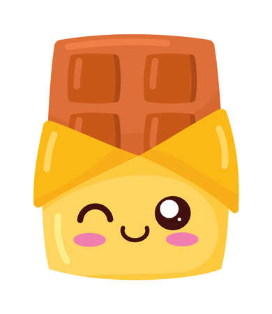 chocolate bar Kawaii sweet Foodのイラスト素材
