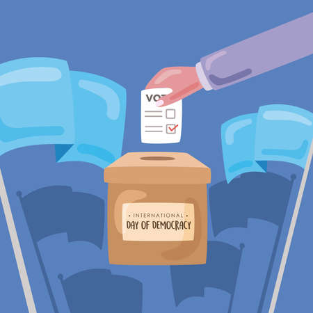 international day democracy letteringのイラスト素材