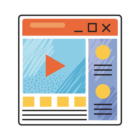 webpage with media playerのイラスト素材