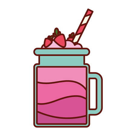 strawberry ice cream sweetのイラスト素材