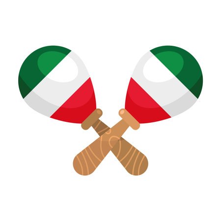 Mexican Flag In Maracasのイラスト素材 イメージマート
