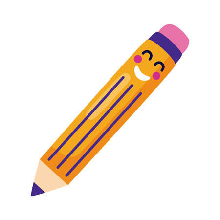 pencil kawaii school supplyのイラスト素材
