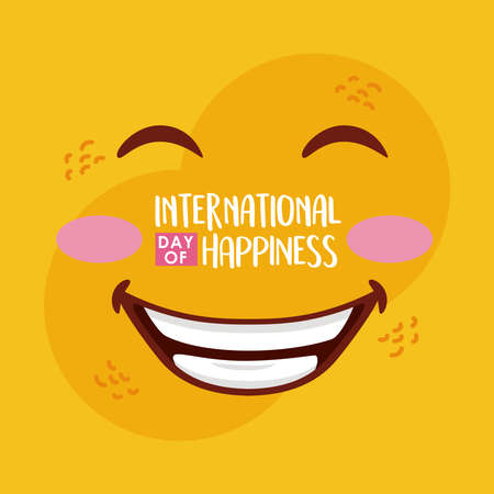 international happiness day lettering posterのイラスト素材