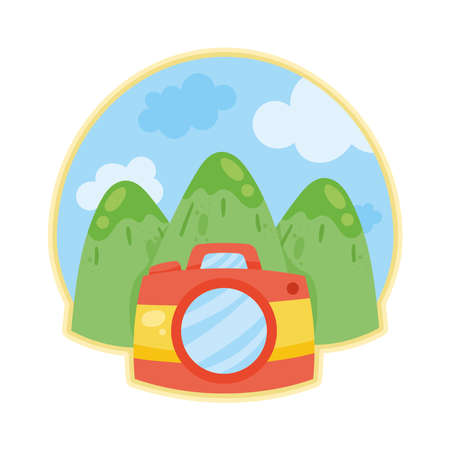 camera photographic badgeのイラスト素材