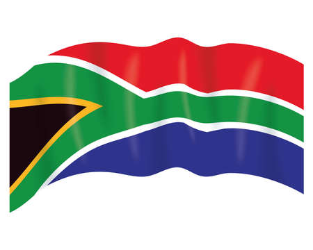 south africa flag wavingのイラスト素材