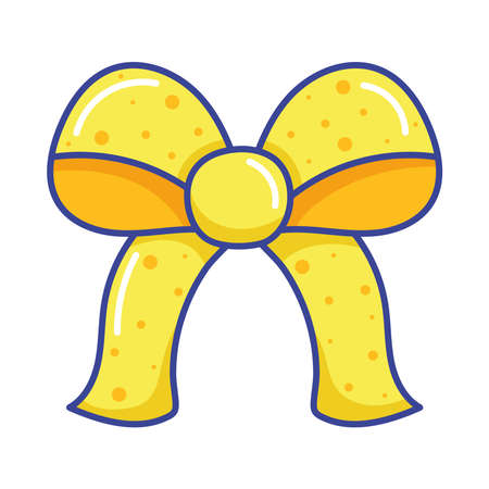 yellow bow ribbonのイラスト素材