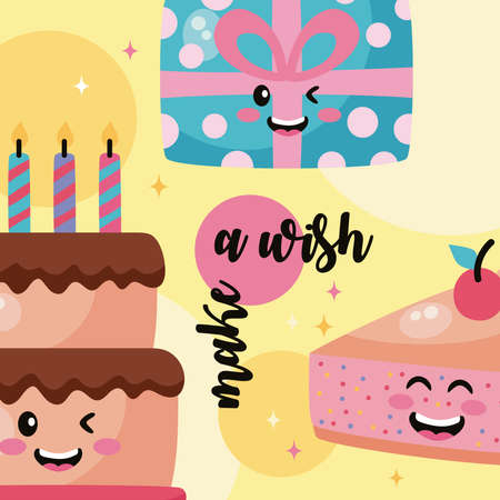 make a wish letteringのイラスト素材