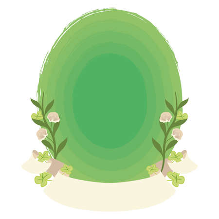 floral frame with ribbonのイラスト素材