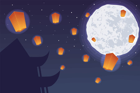 chinese moon festival bannerのイラスト素材