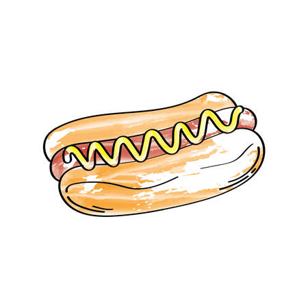 delicious hot dogのイラスト素材