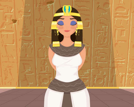 cleopatra egyptian queen sceneのイラスト素材