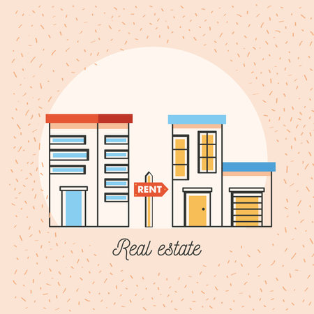 real estate lettering postcardのイラスト素材