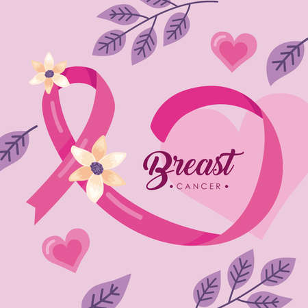 breast cancer letteringのイラスト素材