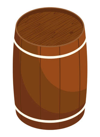 isometric wooden barrelのイラスト素材