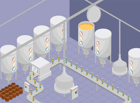 isometric industrial plantのイラスト素材