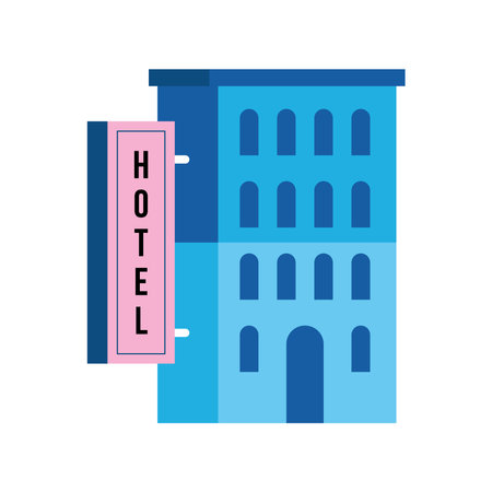 hotel building facadeのイラスト素材