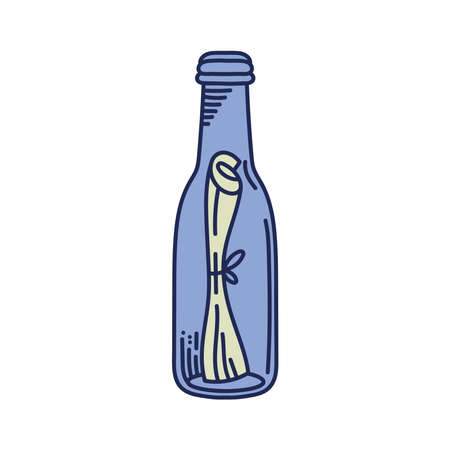 message bottled nautical retroのイラスト素材