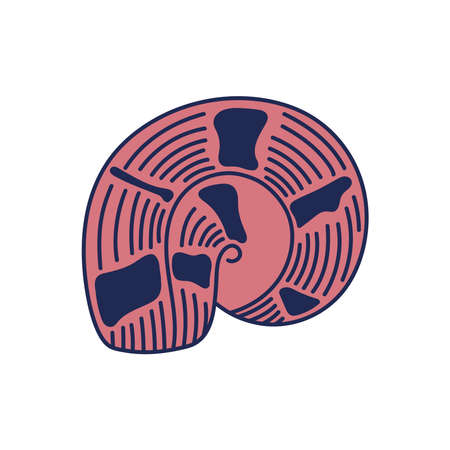 snail shell sealife retro styleのイラスト素材