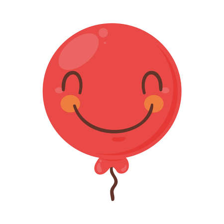 red balloon helium emoticonのイラスト素材