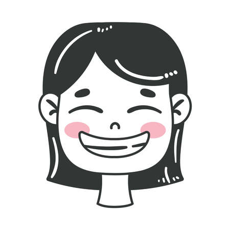 woman head laughing characterのイラスト素材