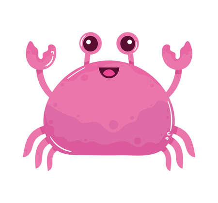 pink crab sealife animalのイラスト素材
