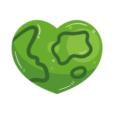 green heart earth planetのイラスト素材