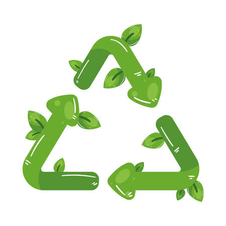 recycle symbol with leafsのイラスト素材