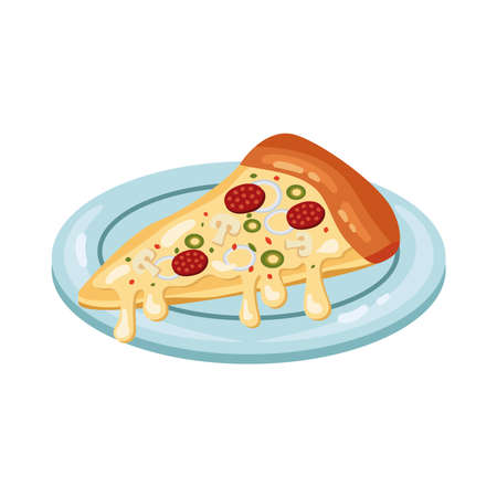 delicious italian pizzaのイラスト素材