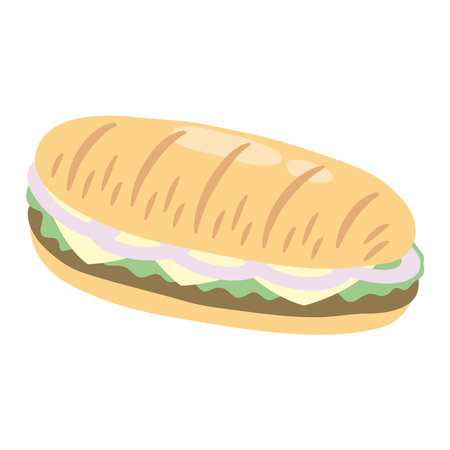 sandwich cuban foodのイラスト素材
